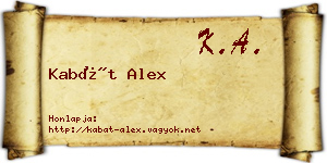 Kabát Alex névjegykártya