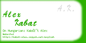 alex kabat business card